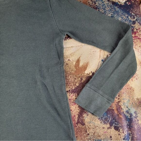 Arizona Jean Co Men's Shirt Small Green Long Sleeve Thermal Crew Neck Waffle - Picture 6 of 13